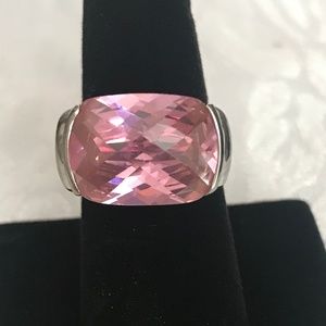 Pink Zircon and Sterling Silver Ring
